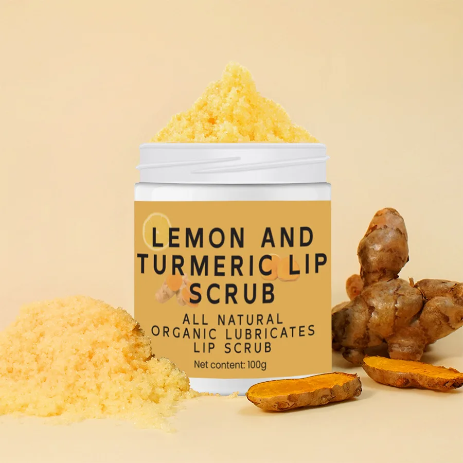 Brightening Lightening Lemon and Sugar Turmeric Honey Lip Care Kit Scrub for Dark Lips
