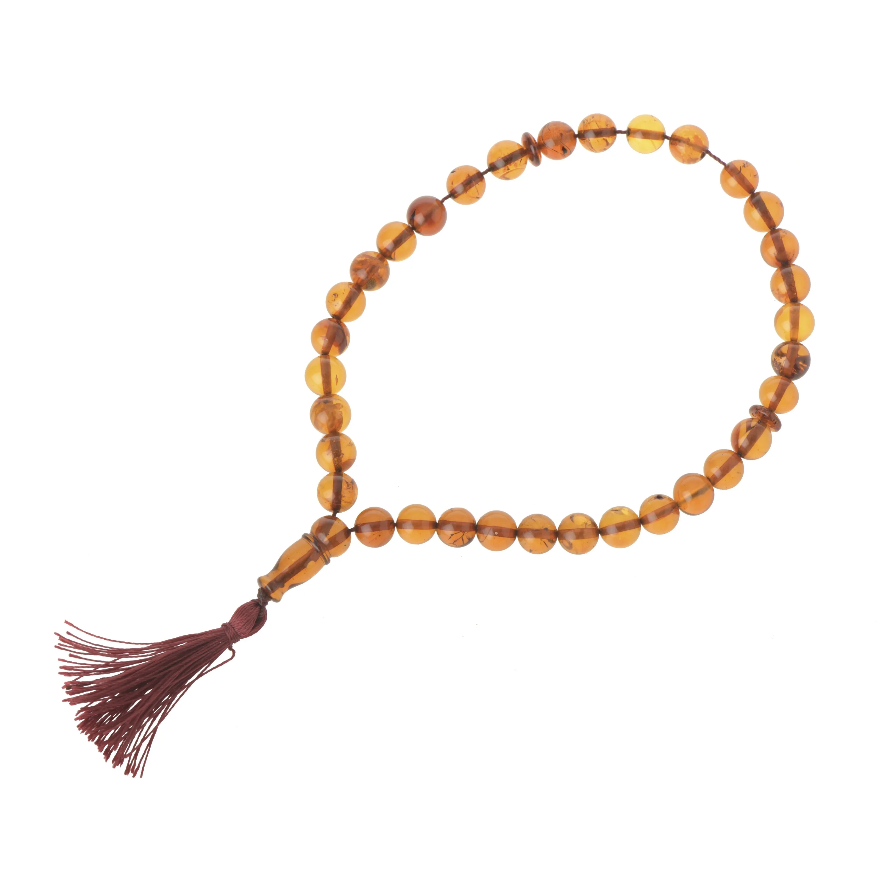 Muslim Prayer 33 Beads Baltic Amber Round Bead Necklace , Tesbih-Tasbih-Tasbeeh-Misbaha-Masbaha-Subha-Sebha-Sibha-Worry Beads-R