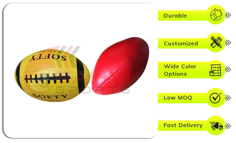 Top Quality Wholesale Kids Play Education and Learning Toys Soft Vinyl Fabric Rugby Ball Available in Different Colors