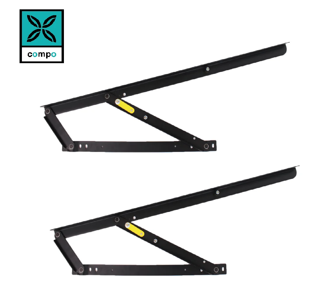 heavy duty furniture hardware 1070mm slow closing hydraulic bed hinge with safety lock and gas spring ideal for storage bed