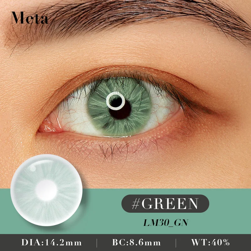 Customized disposable gray wholesale Leemoo META yearly color eye lens contact lenses colour len with power for lady mini