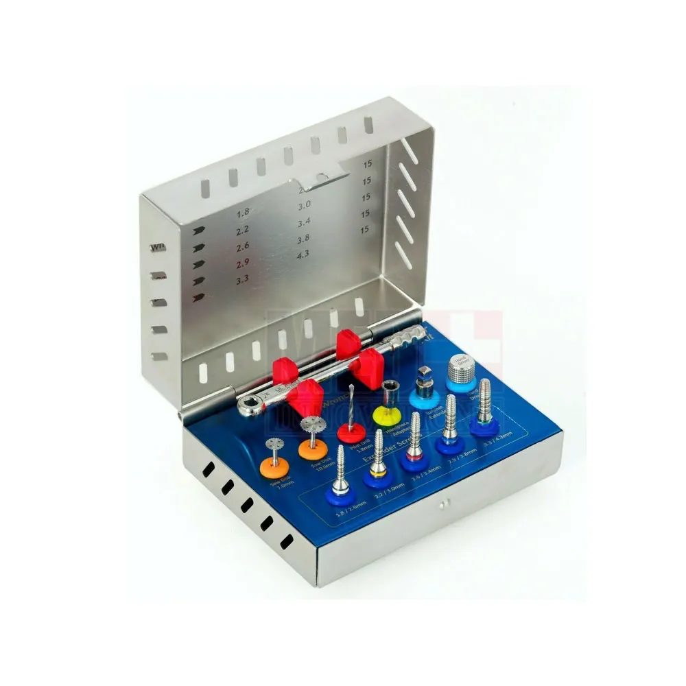 Dental Implant Tissue Punch Kit Gold 5pcs set Surgical Surgery Stainless Steel Bur Holder