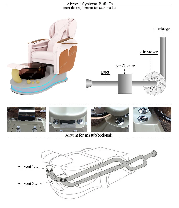 Modern Luxury Beauty Luxury Full Body Massage Manicure Pedicure Spa Chair