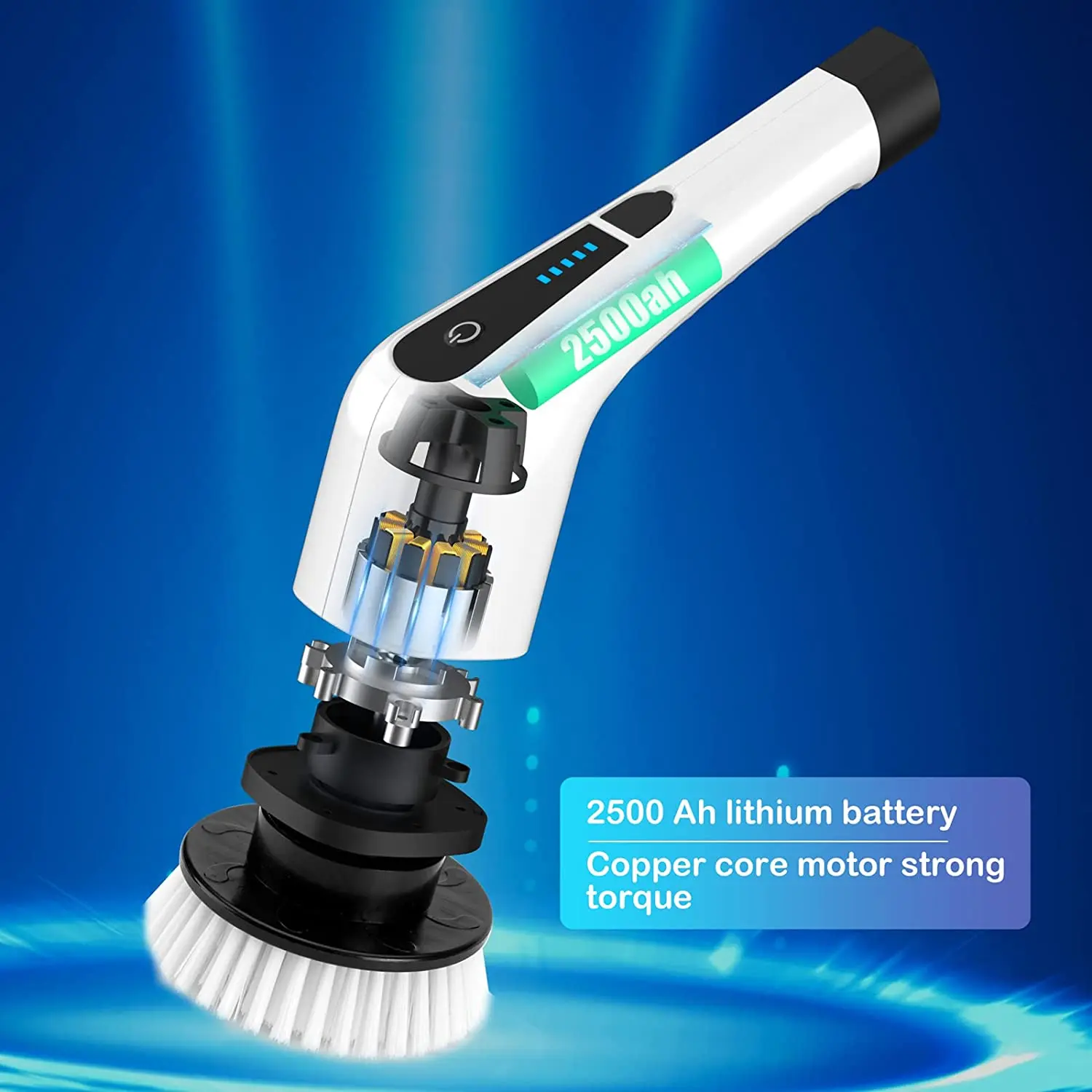 7in1 Electric Cleaning Brush  Handle House Cleaning,Good Quality Spin Scrubber for  Stubborn Stains and Household Flooring Scrub