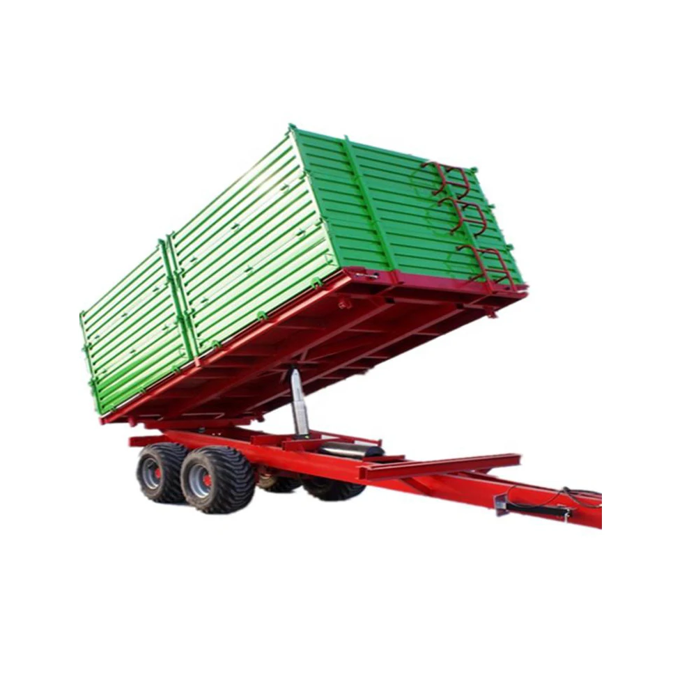 Dump  machinery Small Dump  tractor mounted self dumping trailer 3ton dump trailer for sale