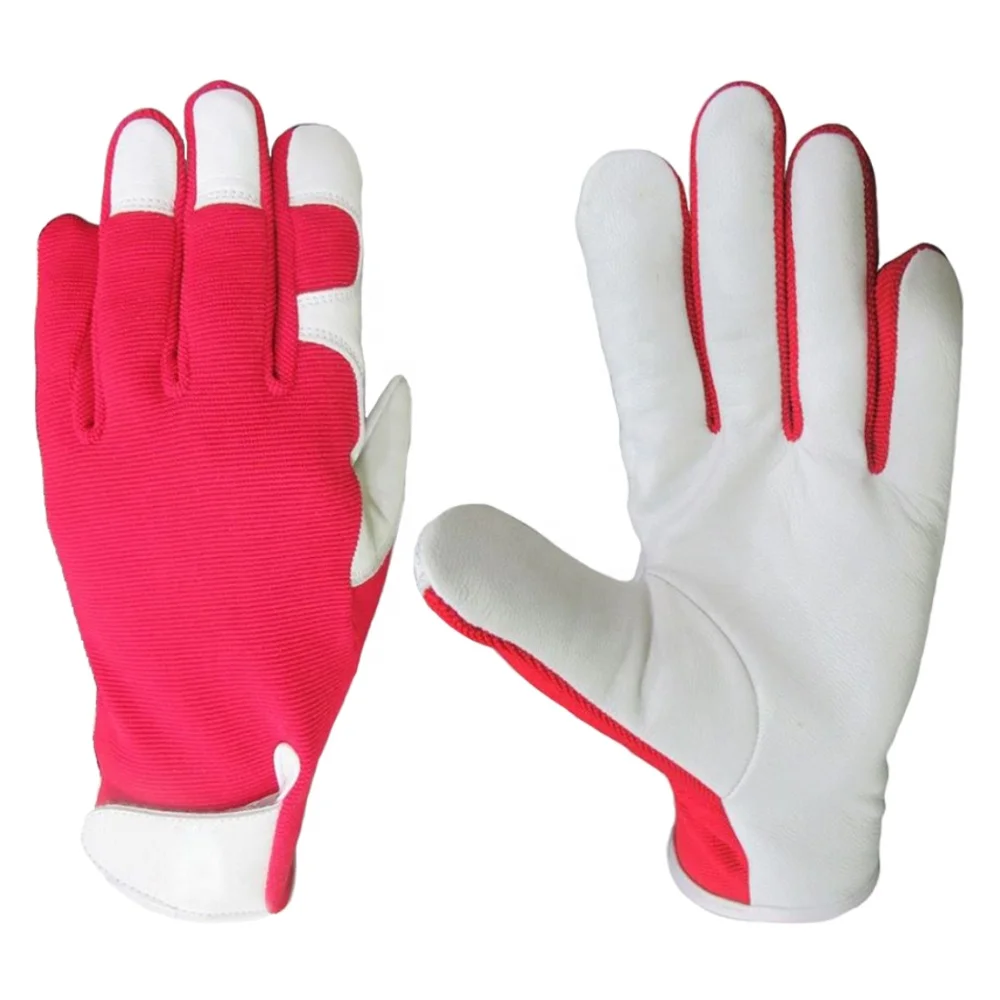 Cow Grain Leather Labor Protection Safety Garden Leather Assembly Gloves Wing Thumb Blue Rib Back Tape