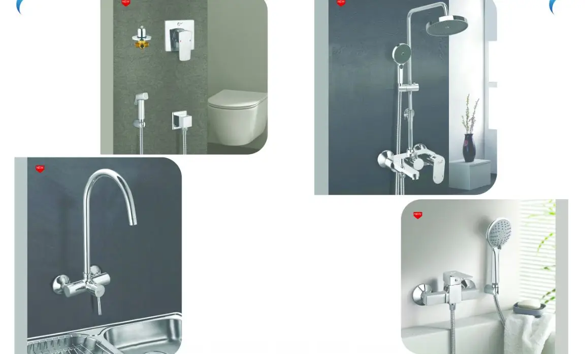 CORSA QUBIX series Wall mount Long Body faucet tap Brass Chrome finish Quarter Turn foam flow for Basin kitchen bathroom use