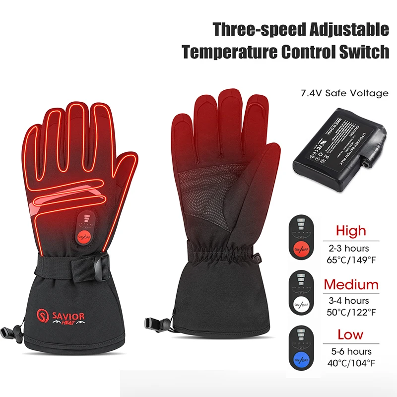 Custom Sports Outdoor Savior Verwarmde Handschoenen UAB Rechargeable Electrical Heater Electric Heated Gloves With Battery