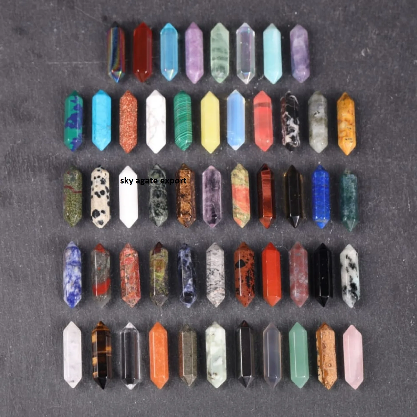 WHOLESALE NATURAL HEALING CRYSTAL OPALITE POINT  PENCIL  PENDANT: GEMSTONE POINT PENCIL CHARMS PENDANT  AGATE