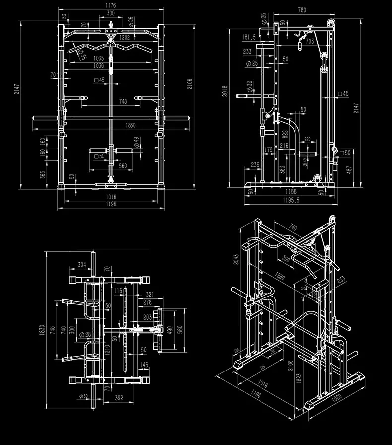Factory Price Hot Sale Gym and home Use Fitness Equipment Smith Machine Squat rack For Fitness