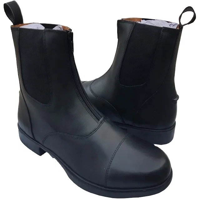 Vintage Good Quality Riding Shoes with Leather Lining Unisex Leather Shoed  Women Zip Ankle Boots Men Rider Shoes  seasonal