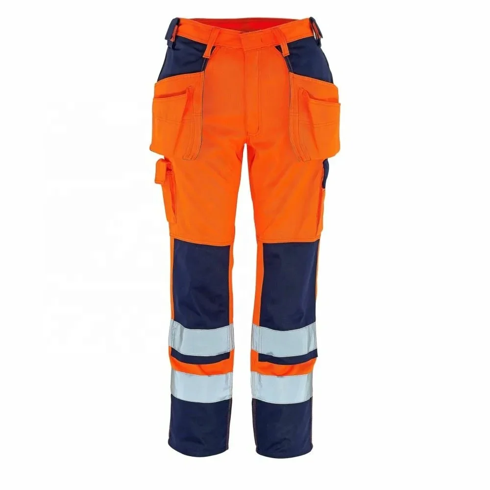 New Men High Visibility Reflective Safety Work pants\hi vis Working Cargo Pants