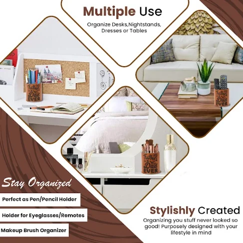 100%  Real Leather Storage Box Office School Stationery Table Side Storage Organizer Office Fountain Pen Case Holder