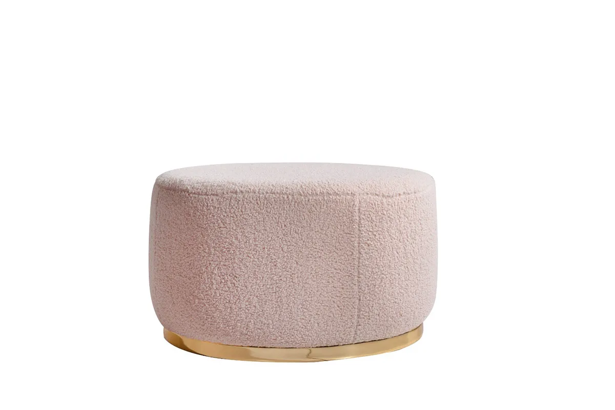Modern Luxury European French Curve Couch Teddy Fabric Pink Modular Curved Boucle Sectional Reception Sofa Turkish Manufacturer