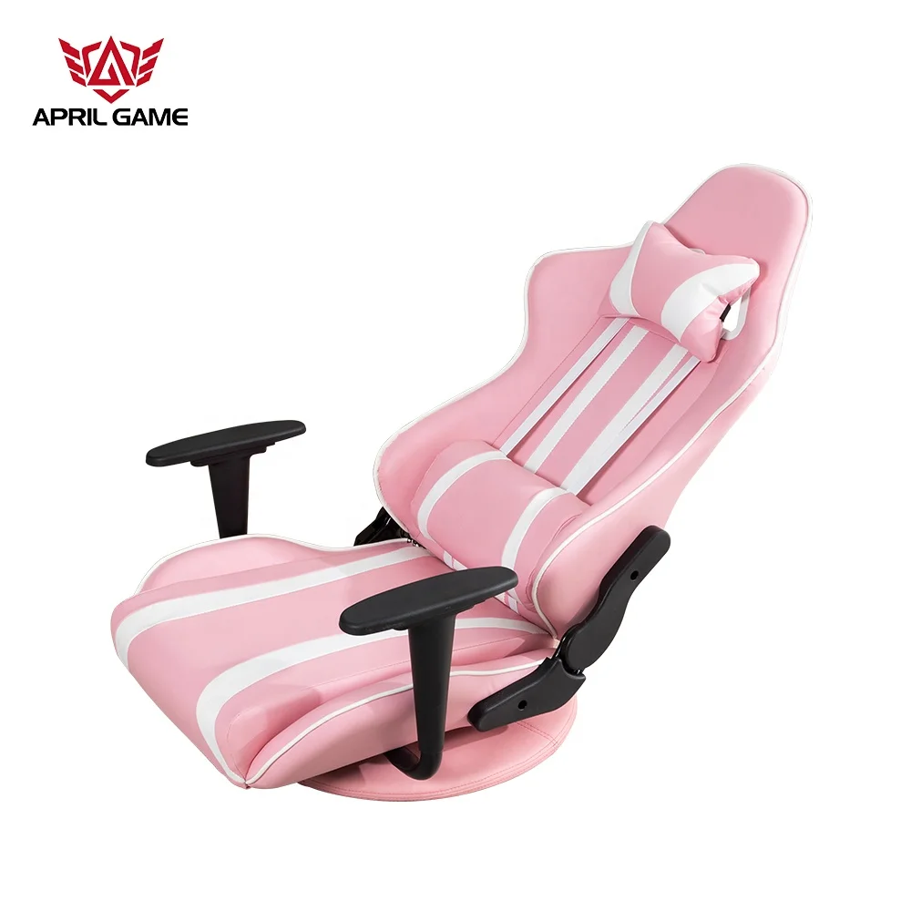 hot selling model computer e-sport Japanese pink swivel floor gaming chair without wheels