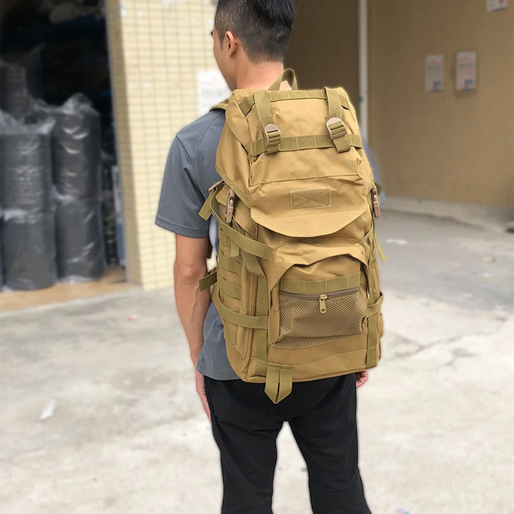 AYPPRO 50L Unisex Tactical Backpack Waterproof Zipper Trekking Fishing Hunting Camping Outdoor Molle Featuring Polyester Mesh