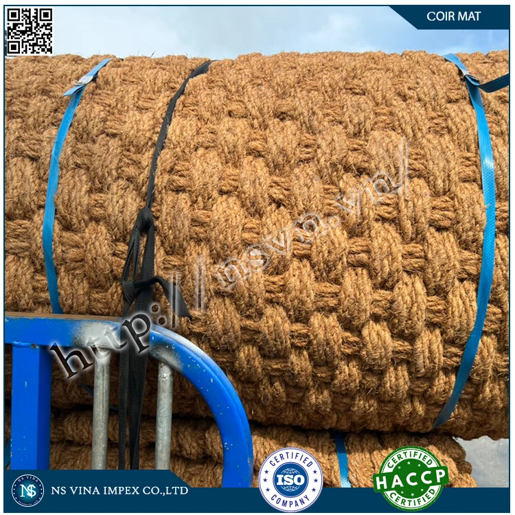 Coir mat Coconut fiber carpet from coconut fiber specialized for paving roads lining floors good price guaranteed quality