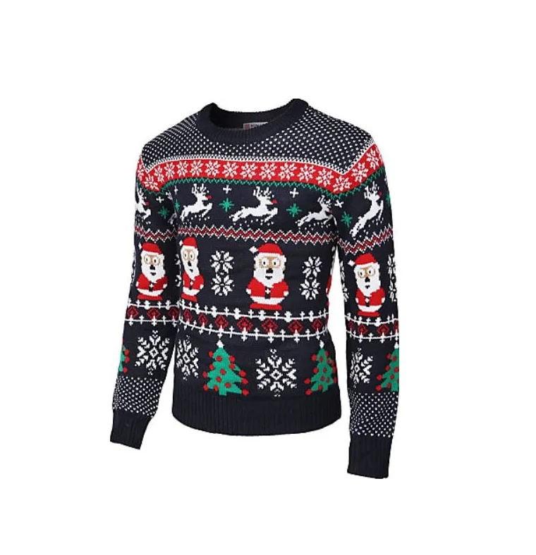 Hot selling product 100% Export Oriented Cotton Longsleeve O Neck Custom Christmas Printed Sweater For Mens From Bangladesh