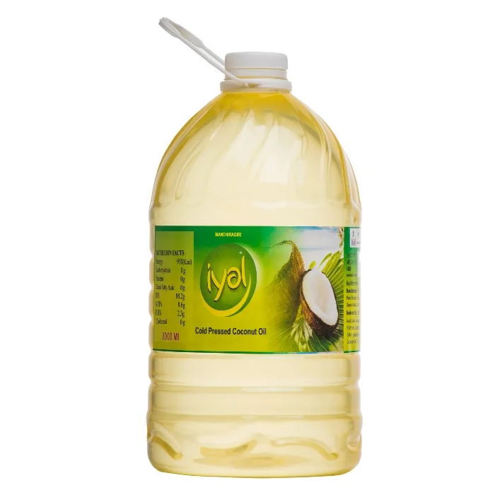 Private label organic extra virgin cold pressed coconut oil for Cooking Premium Natural Certified Non-Greasy 3 litre Coconut Oil