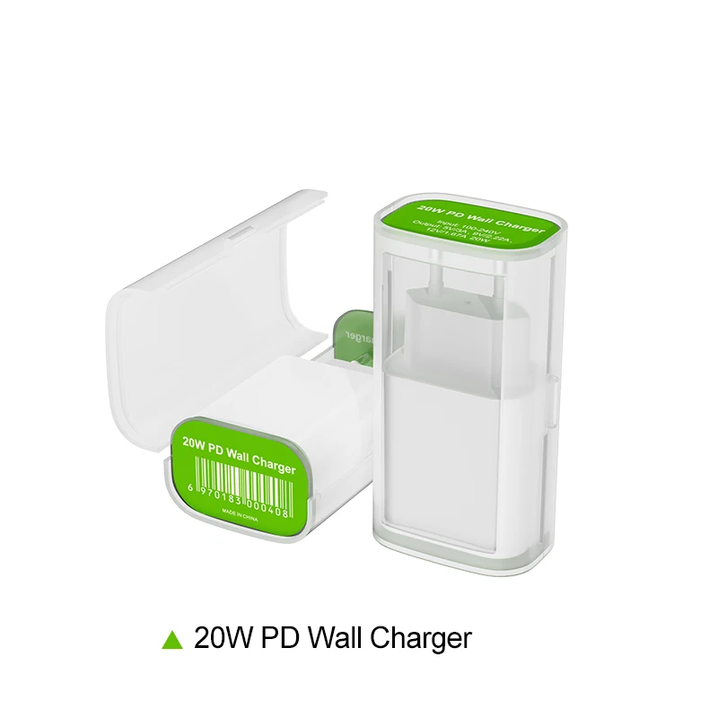 MOQ 1 SET combination set USB Cable Car charger Wall Charger EU PD 20W Display Rack