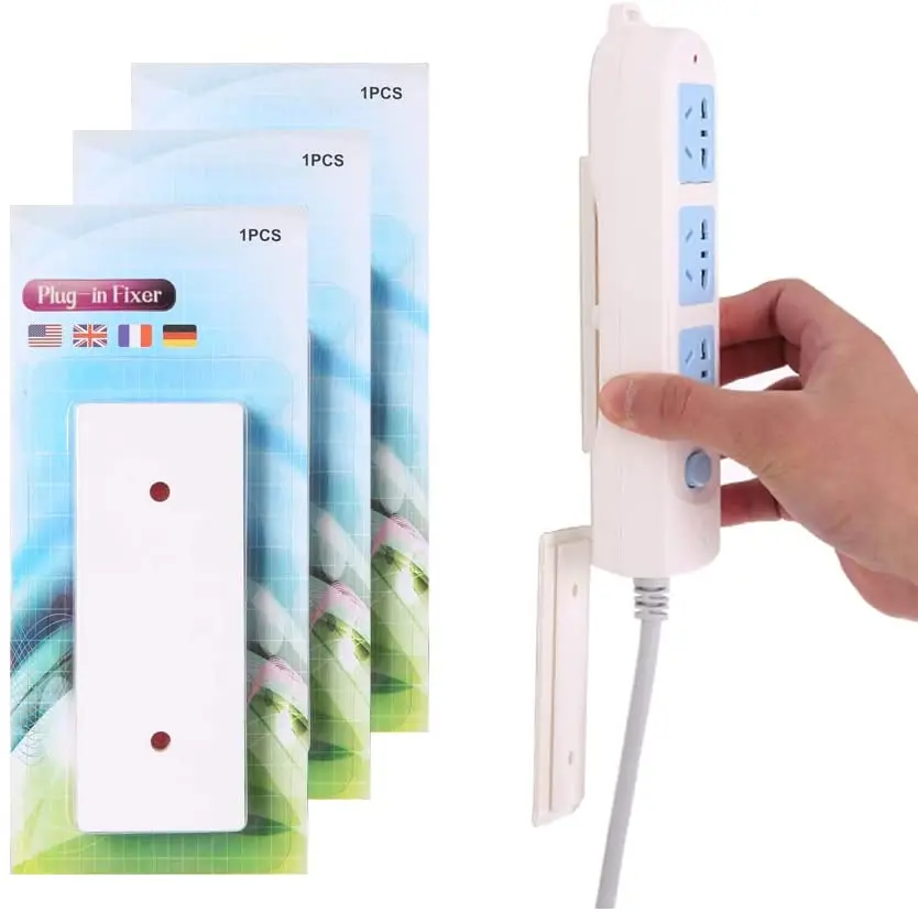 Клейкий держатель для удлинителя самоклеющийся фиксатор настенное крепление подставка для розетки