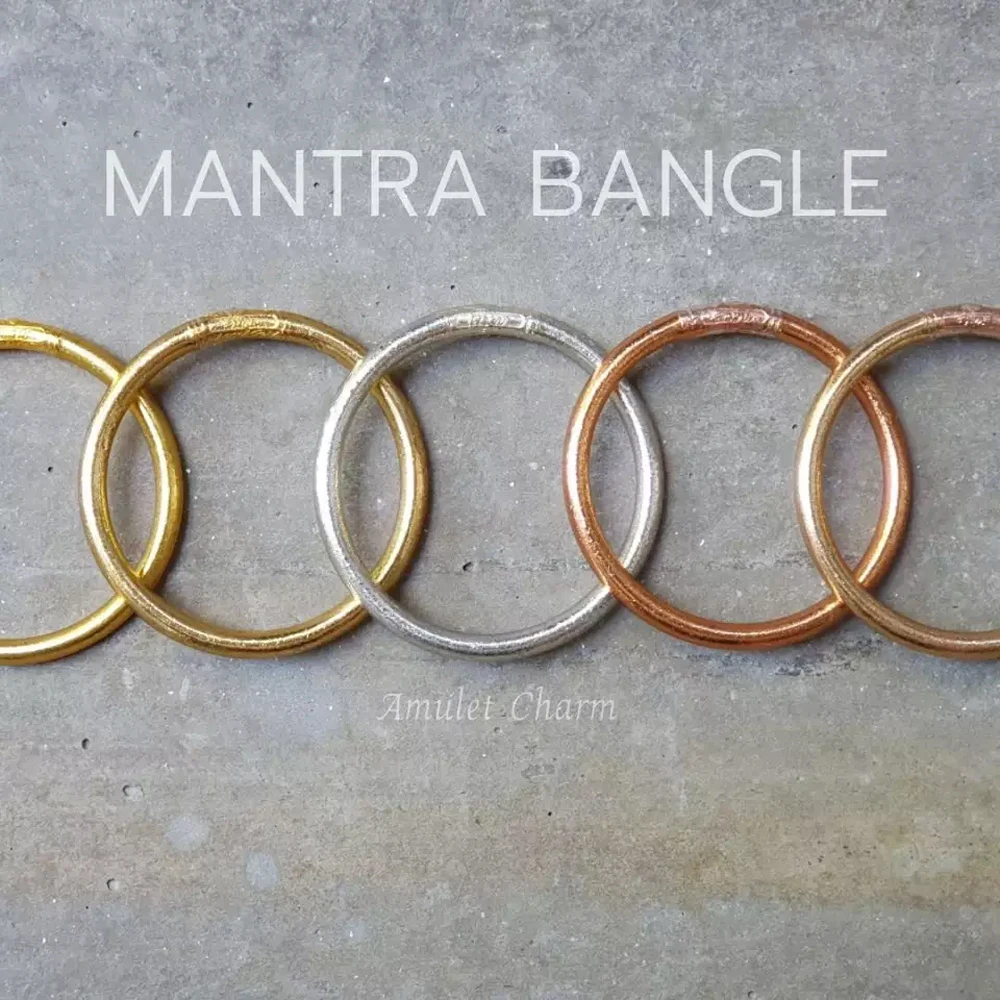 Hot Sale Best Quality Premium  quality gold leaf bangle PVC rubber mantra bracelet buddhist from Thailand