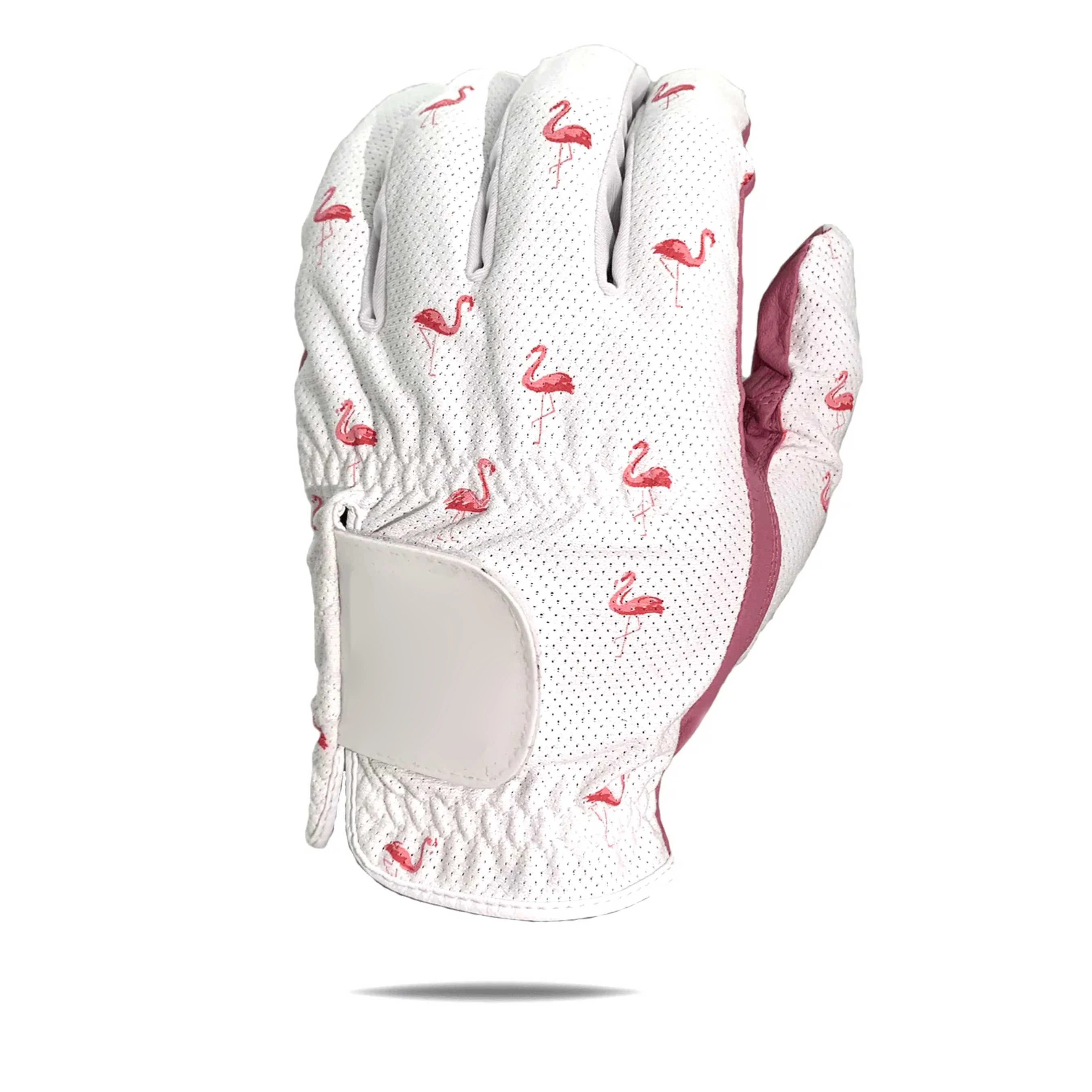 Logo Personalized durable White Soft Full Color Indonesia Cabretta Leather Golf Glove