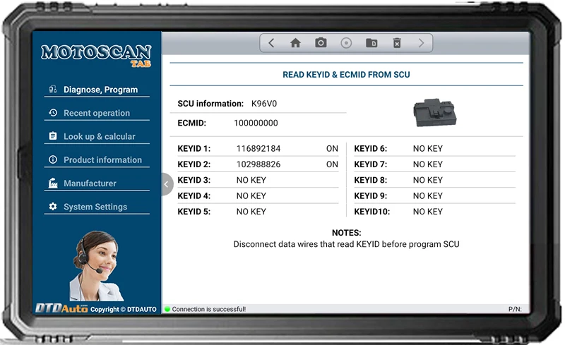 MOTOSCAN TAB Diagnostic Tool Programming and Upgrading Standard Software of Manufacturer inside ECM, SCU