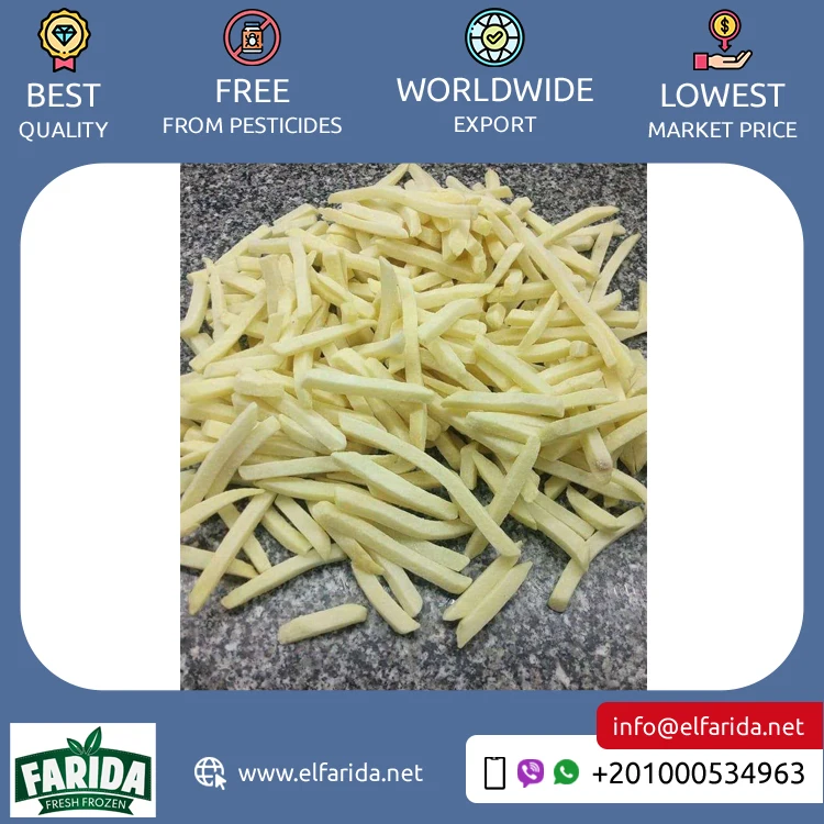 High Quality Top Selling Bulk Quantity Supply Premium Grade Potato Grain Snacks Finger Chips Frozen French Fries from Egypt