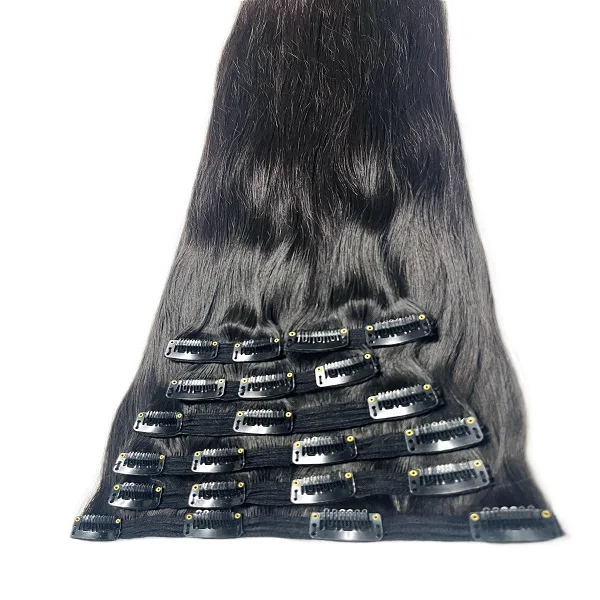 7 Piece Clip In Set Straight Virgin Remy Single/Double Drawn Hair Extensions Raw Cuticle Aligned Hair 100% Wholesale Rates