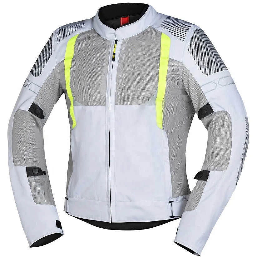 New Motorcycle Soft Gray Black Yellow Cordura Jacket Full Customized With Large secure Windproof pocket Removable thermal lining