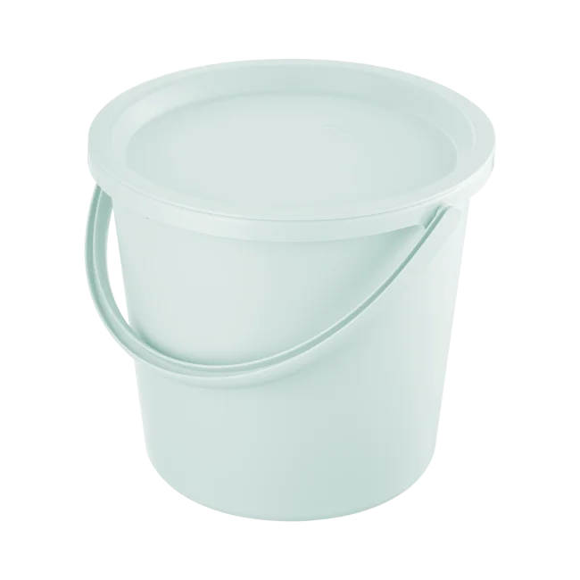 Notoro 14L PP Plastic round Bucket with Handle Portable Kitchen Bathroom Toilet Water Bucket Includes Lid Accessory
