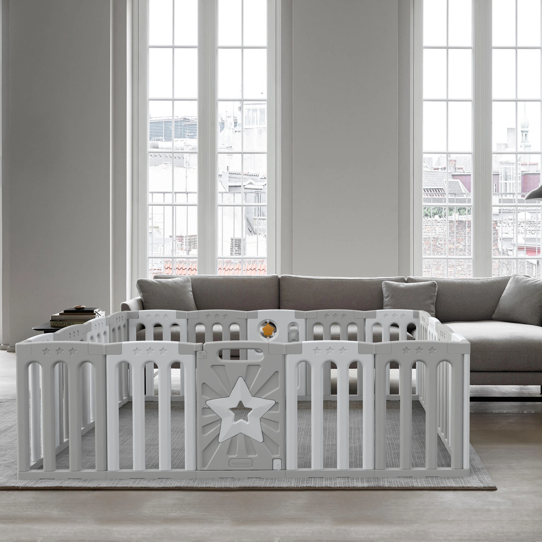 ABST New Strong Base 16+2 EN71 Certificate Eco Friendly Indoor Plastic Foldable Infant Baby Safety Fence Toy Baby Playpen