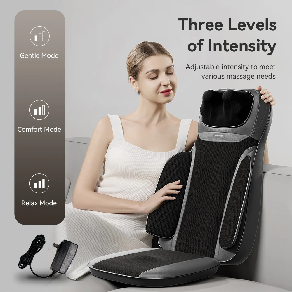 HUIXIN 2024 Car and Home Shiatsu Heating Kneading Vibration Airbag Speed Multifunction Body Massage Cushion