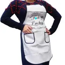 Customized cotton apron logo design print thick cotton quality apron custom made OEM cotton canvas apron