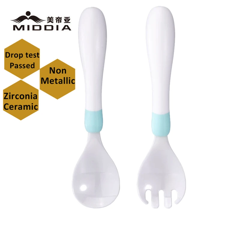 Оптовые продажи керамической посуды набор циркония, ложка для грудничков и керамические вилка комбинированный комплект для кормления