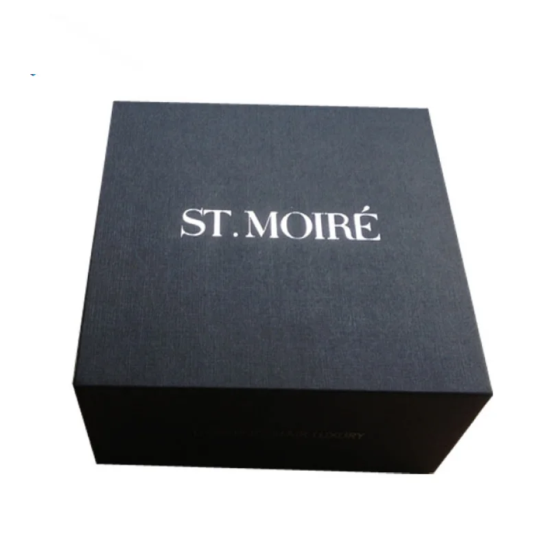 Customized printing black magnet closure apparel packing gift packaging paper box