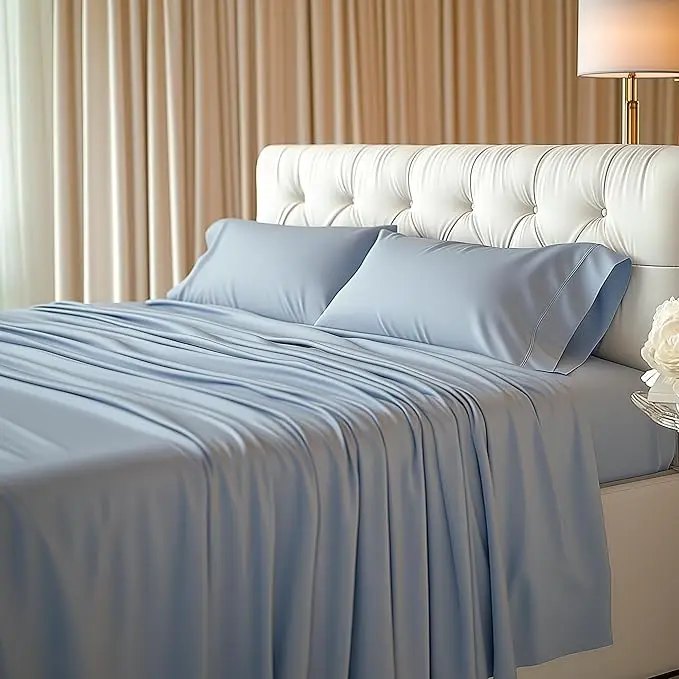 Wholesale Factory Lyocell Bamboo Bedding Set Luxury Customized Color 100% Bamboo Bed Sheets Deep Pockets Made in China