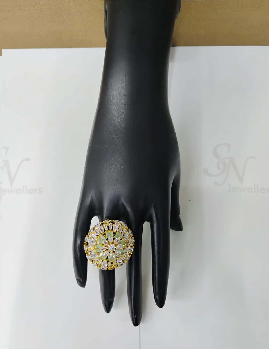 Fashion wholesale american gold plated paved american diamond ring18k silver rhodium plated ring woman jewelry