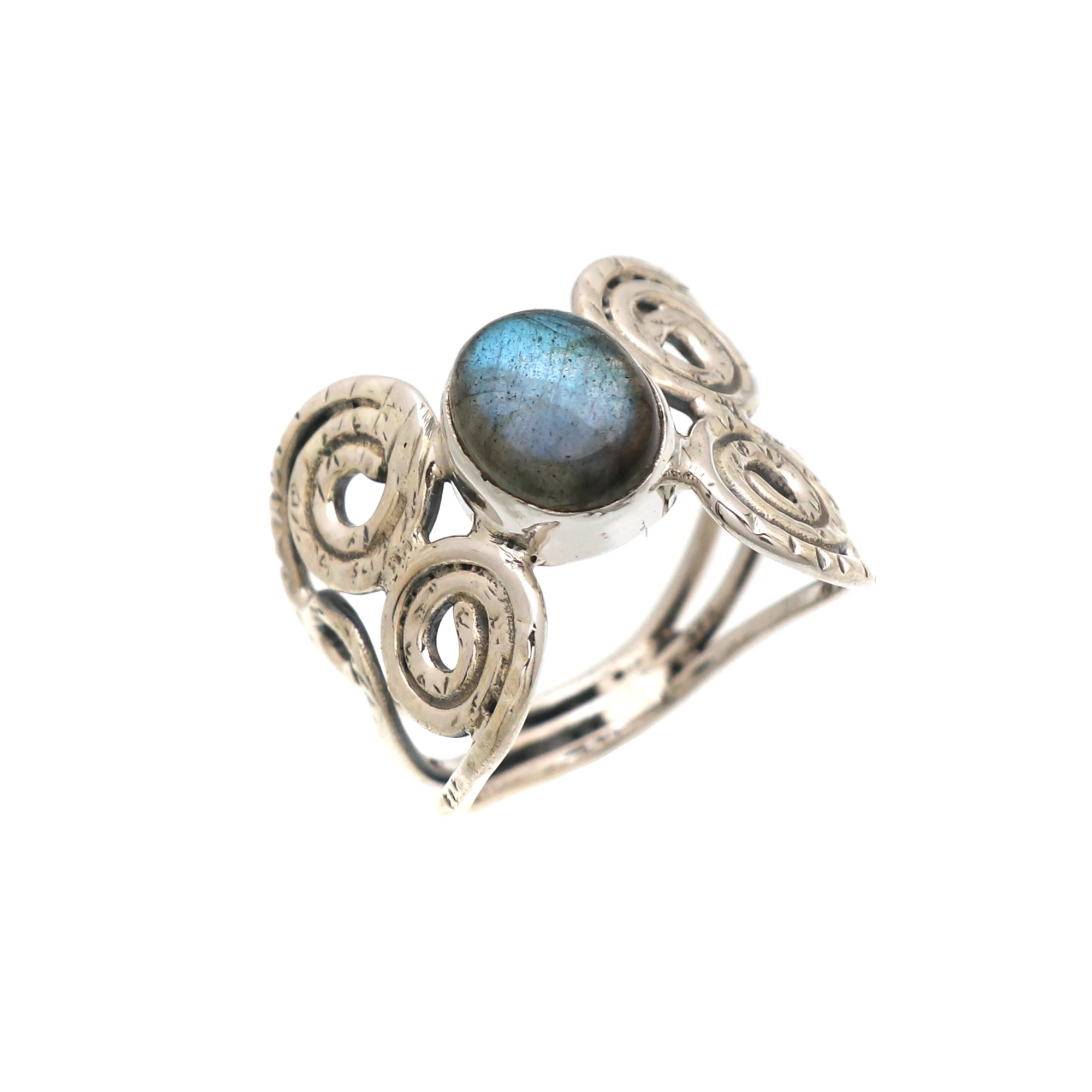 Wholesale Natural 925 Sterling Silver Ring Handmade Gift for Mom and Wife with Birthstones Pearl Moonstone Black Onyx Citrine