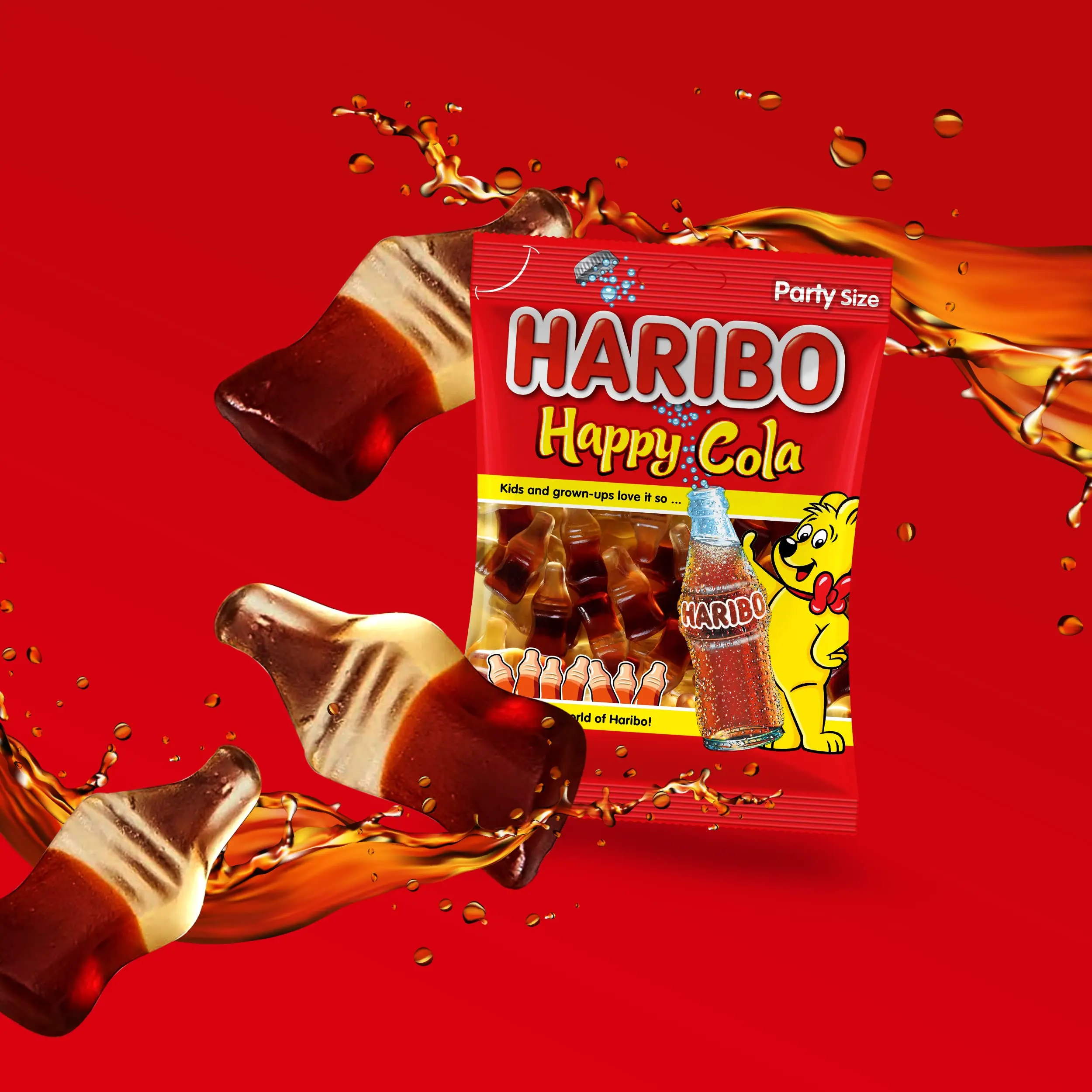 Haribo Happy Cola Gummi Candy 200 gr x 9 All Time Fresh Stock and New Date Wholesale From Turkey
