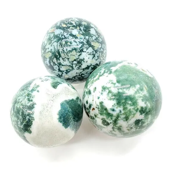 Natural Tree Agate Sphere Crystal Ball Healing Patterned Gemstone for Meditation Chakra Balancing Home Decor