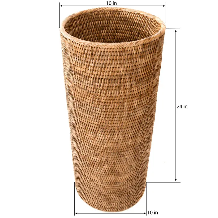 New Arrived Artifacts Rattan Round Umbrella Basket Honey Brown Display for Living Room Home Bedroom Kitchen Made In Viet Nam