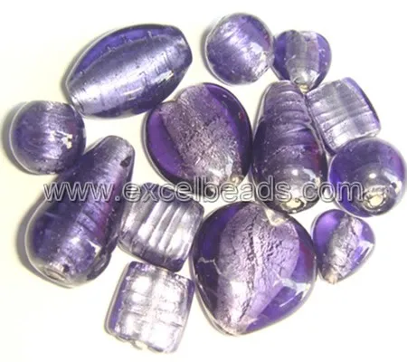 wholesale silver foil winding wire transfer beads murano glass beads for jewelry making