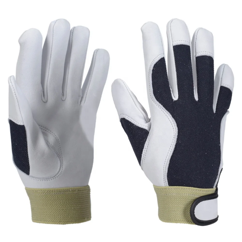 Goat Crust Leather Fine Quality Assembly Work Gloves Wing Thumb Red Rib Back Tape Assembly Gloves