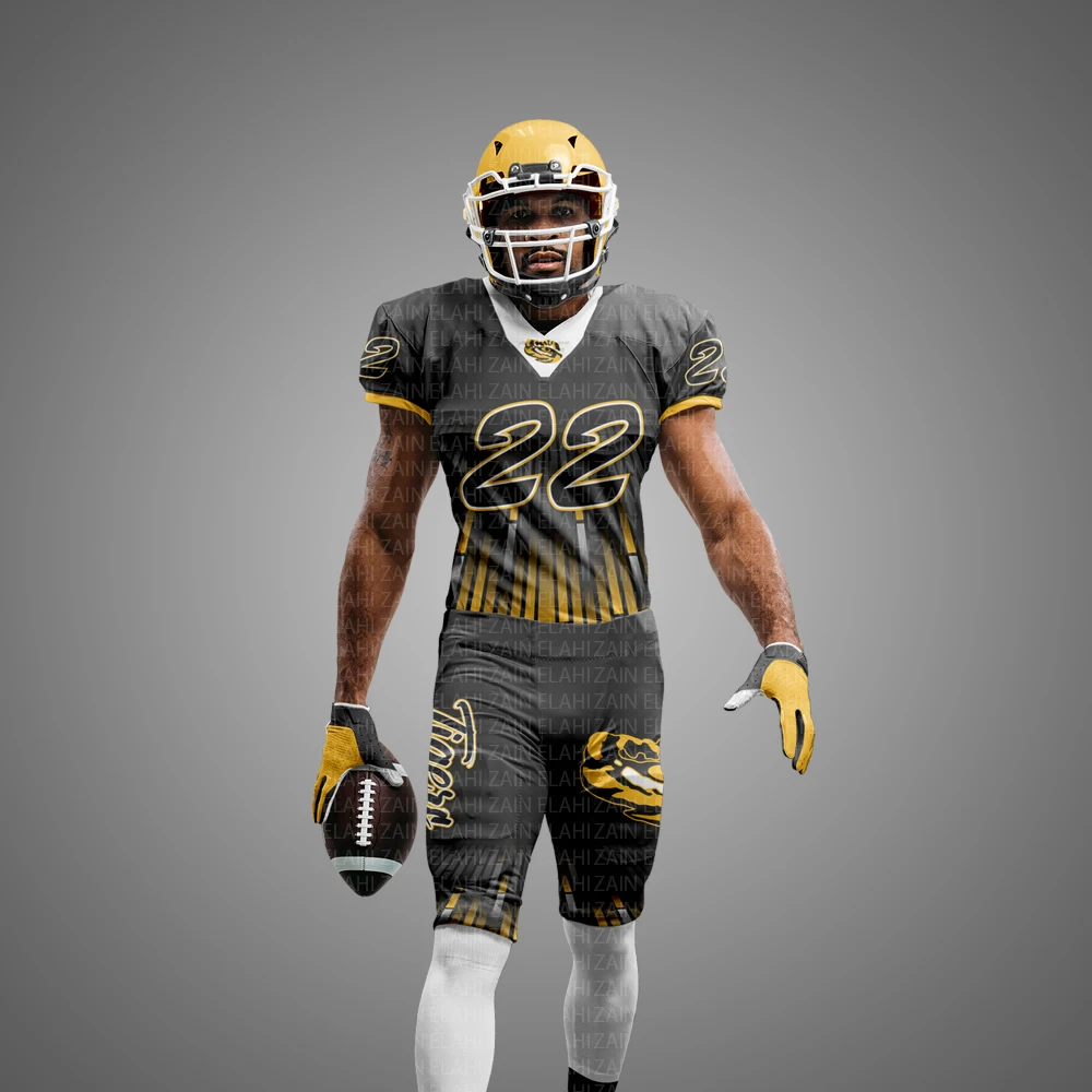 2022 Best Price Youth American Football Package OEM ODM Customized TEAM Uniform Boys Tops Number SUBLIMATION Printed Techniques