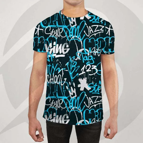 Men Athletic Top Activewear Printed Tee Shirt Running Clothes Light weight Gym Sports Quick Dry Custom Printed T-shirts