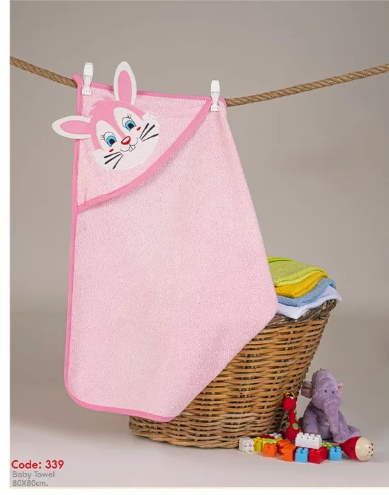 Premium quality turkish cotton ultra soft newborn bathrobe rabbit print hooded baby bathrobe towel for home use shop worldwide