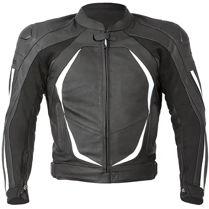 Black Leather Quality Motorcycle Jacket Men Biker  Motorcycle Racer Leather Jacket Real Genuine Leather Racing