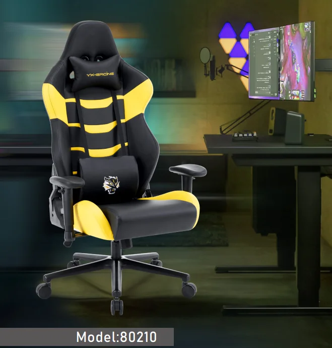 European Single-Seater High Quality Ergonomic Gaming Chair Customised Colour Leather Wood Frame Reclining Feature Office Home